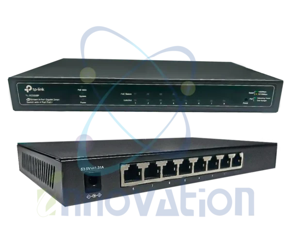 Switch Gigabit PoE+ Smart TP-Link TL-SG2008P - Commutateur manageable 8 ports Gigabit dont 4 ports PoE+, 63.5W